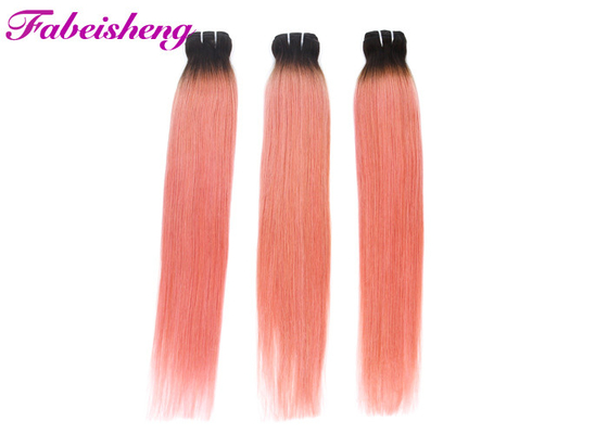 Roze Gekleurde Haaruitbreidingen met sluiting/Braziliaans het Menselijke Haarweefsel van Ombre